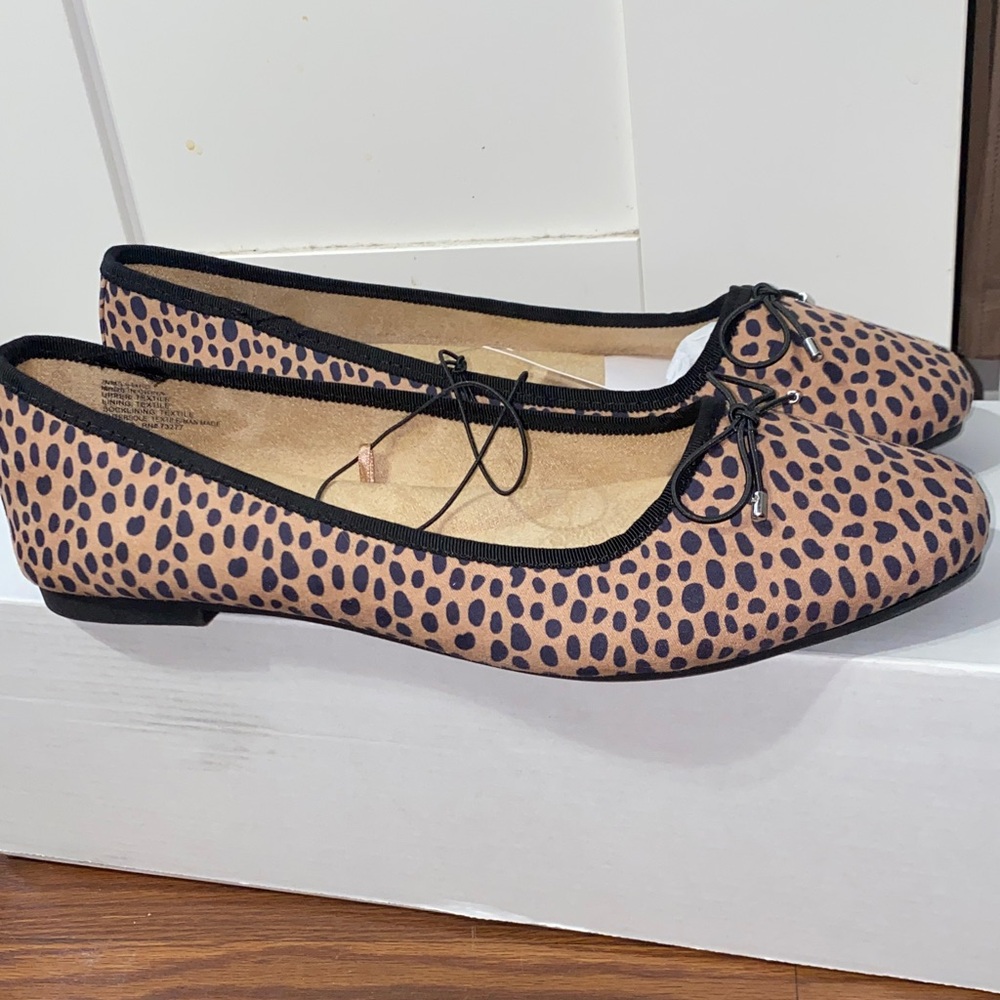 Leopard Print Women's Ballet Flats SO® Lailaa Women's Square Toe Ballet Flats